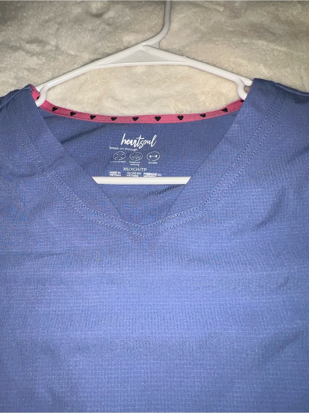 HeartSoul Lavender-Blue V-Neck Short Sleeve Top